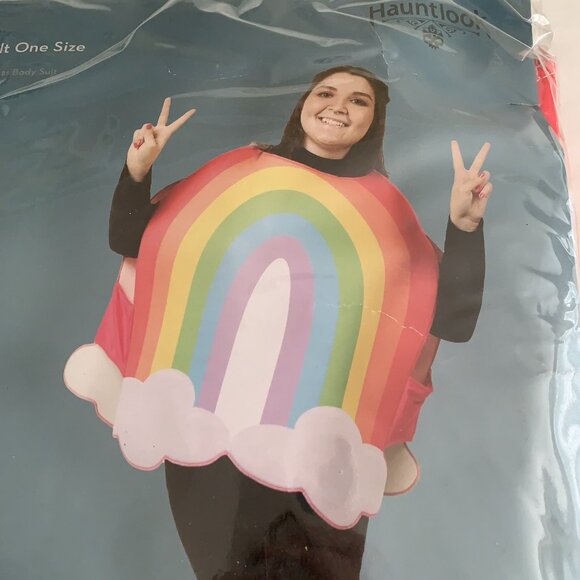 Adult Radiant Rainbow Halloween Pride Costume One Size Cosplay New - Picture 1 of 5